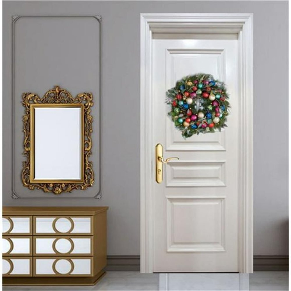 Artificial Christmas Wreaths for Front Door Home Decorations, 15.8 inches